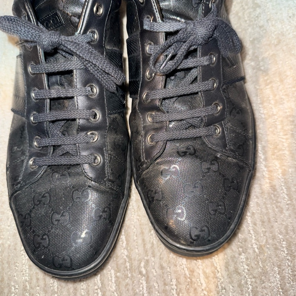 Black Gucci Guccissima Low Top Sneakers - Picture 3 of 6